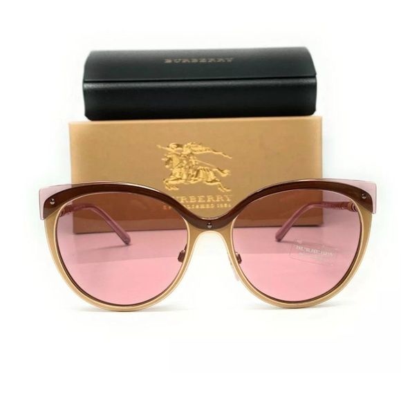 Burberry Women\'s Beige Matte Light Gold Sunglasses